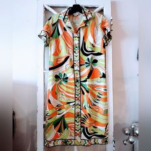 Mr. Dino 1960s Elaborate Pucci style Print Dress Size 12